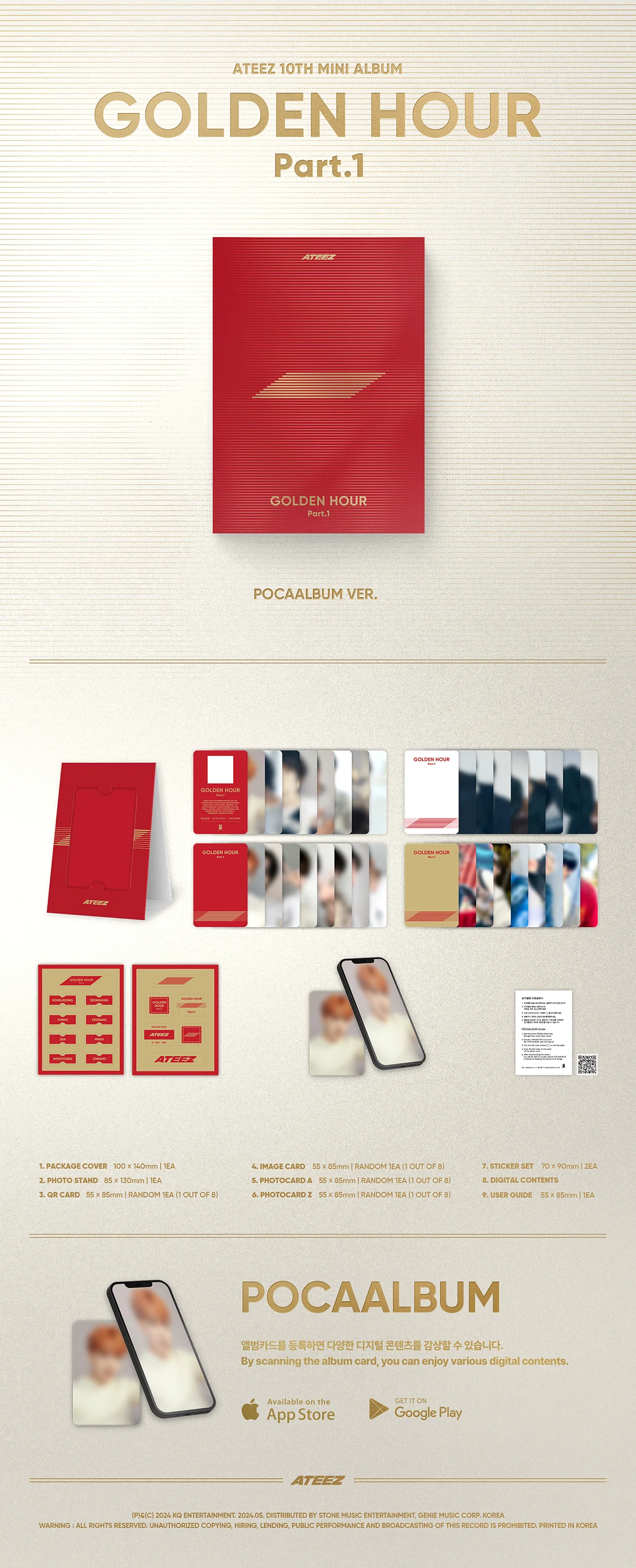 ATEEZ - GOLDEN HOUR : Part. 1 - 10th Mini Album (POCA Album Ver.) - Image 2