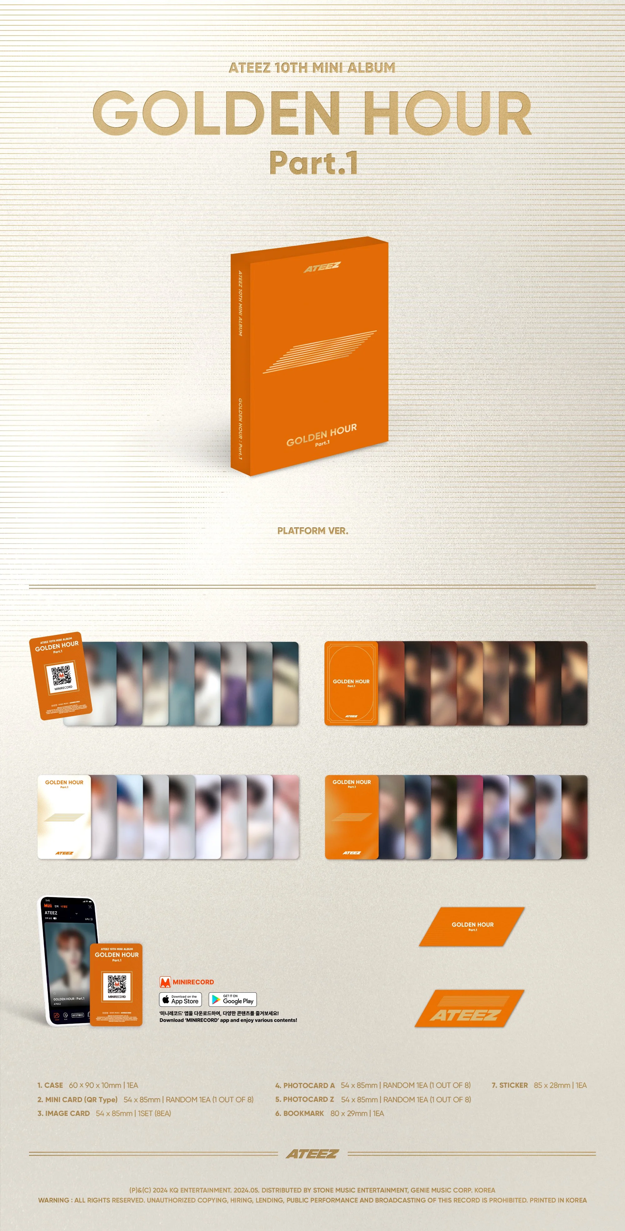 ATEEZ - GOLDEN HOUR : Part. 1 - 10th Mini Album (Platform Ver.) - Image 2