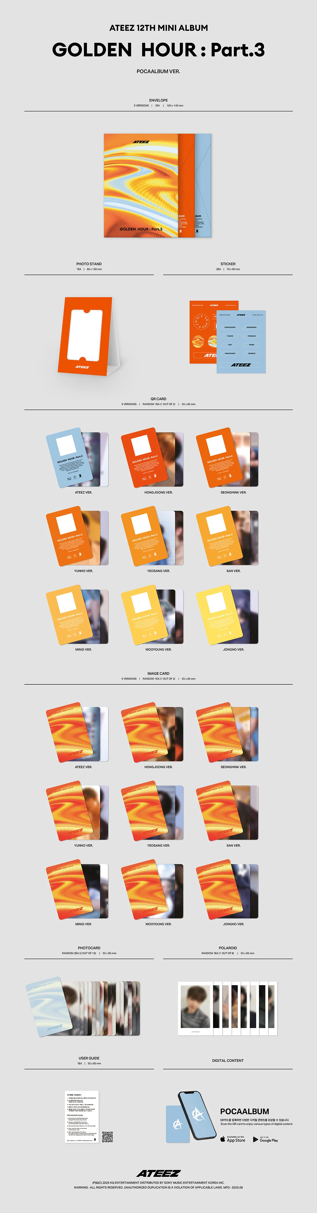 ATEEZ - GOLDEN HOUR : Part. 3 - 12th Mini Album (POCAALBUM Ver.) - Image 2