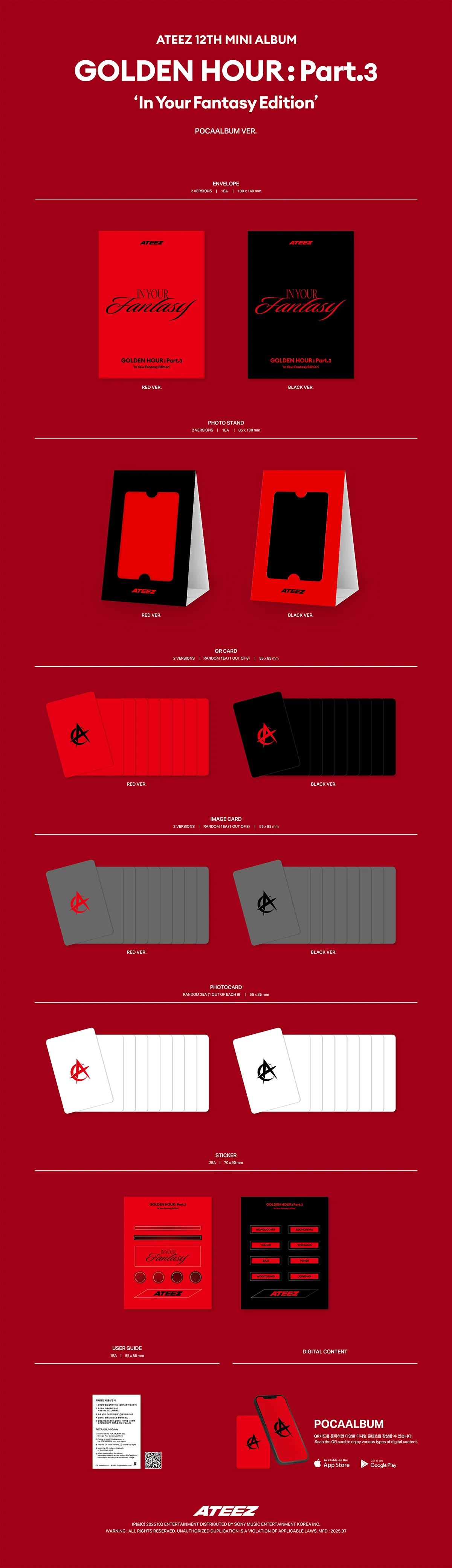 ATEEZ - GOLDEN HOUR : Part. 3 ’In Your Fantasy Edition’ - 12th Mini Album (POCAALBUM Ver.) - Image 2