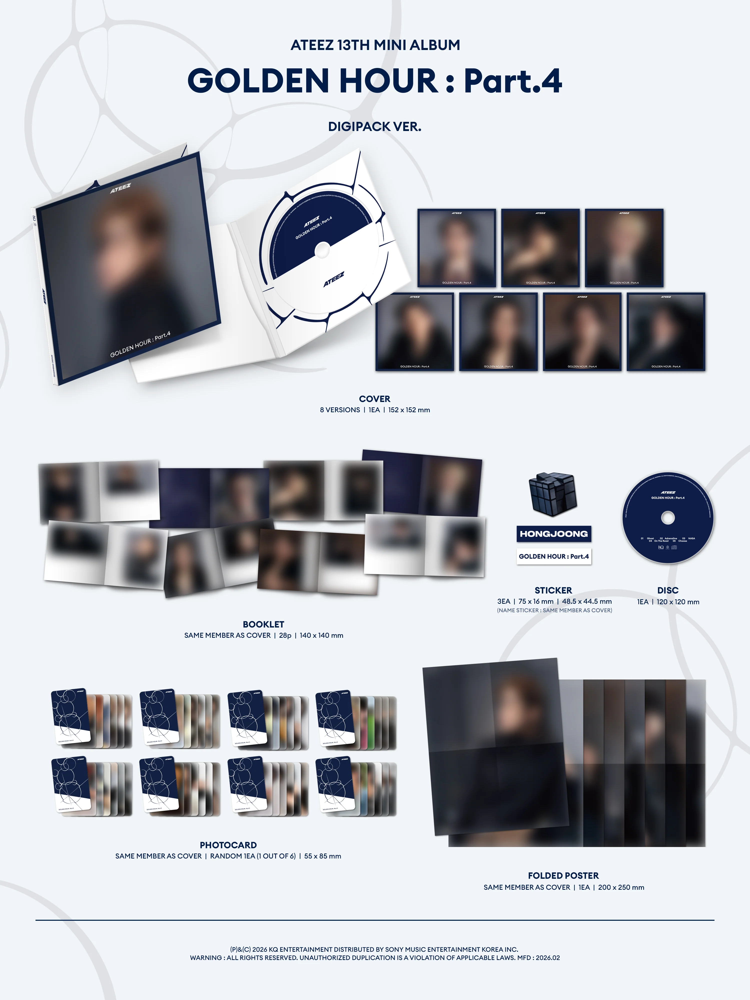 ATEEZ - GOLDEN HOUR : Part.4 - 13th Mini Album (Digipack Ver.) - Image 2