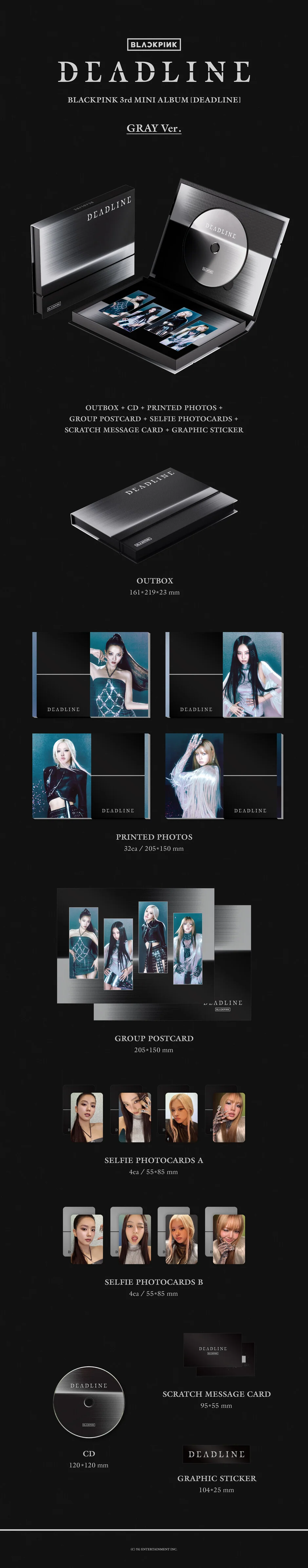 BLACKPINK - DEADLINE - 3rd Mini Album (GRAY Ver.) - Image 2
