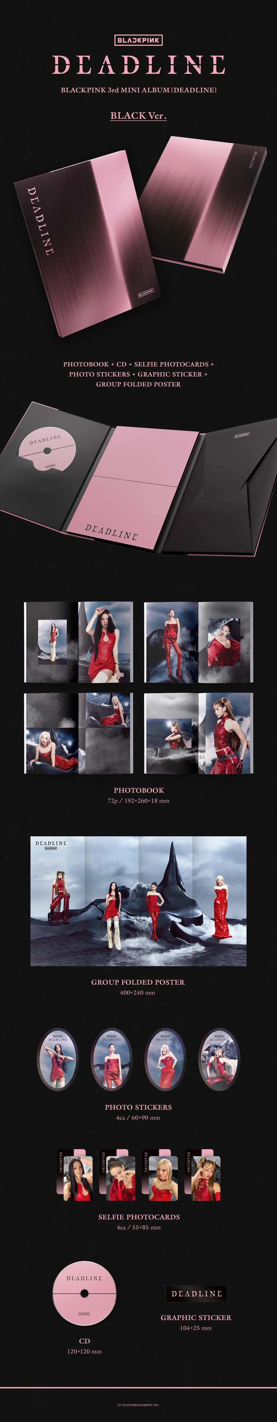 BLACKPINK - DEADLINE - 3rd Mini Album (BLACK Ver. PINK Ver.) - Image 3