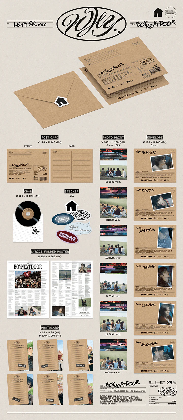 BOYNEXTDOOR - WHY… - 1st EP (Letter Ver.) - Image 2