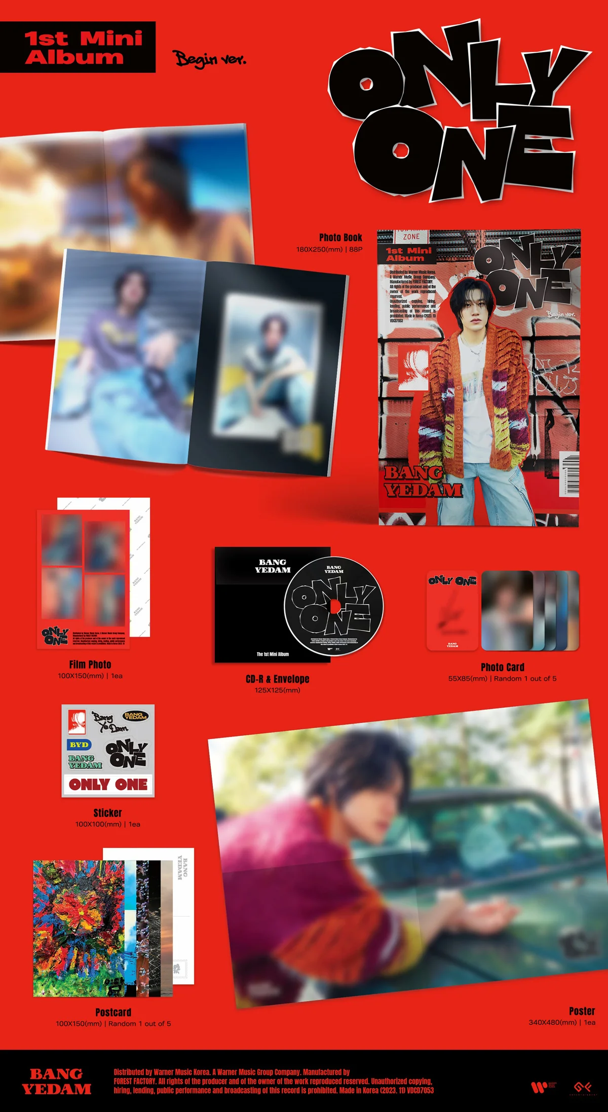 BANG YEDAM - Only One - 1st Mini Album - Image 3