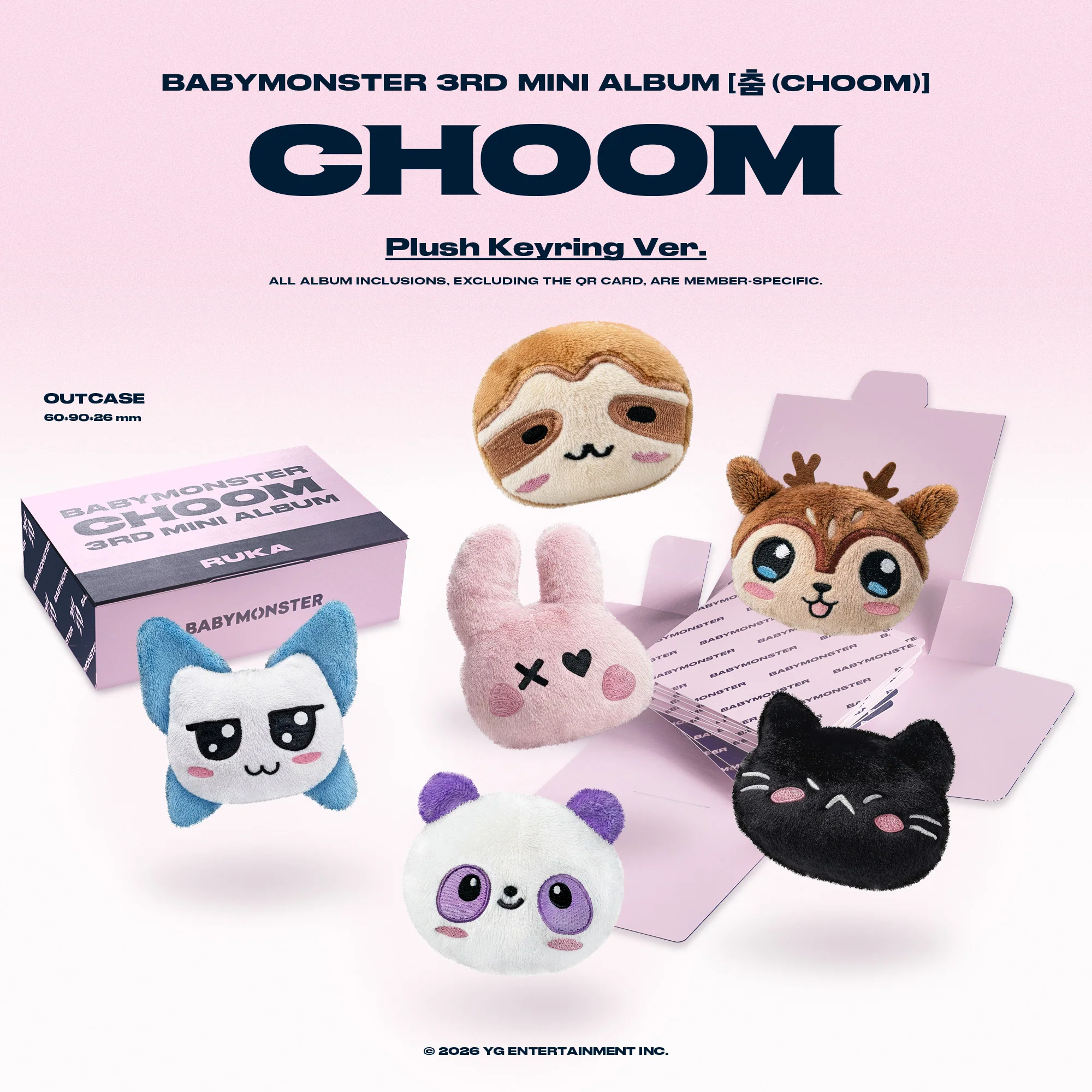 BABYMONSTER - CHOOM - 3rd Mini Album (Plush Keyring Ver.)