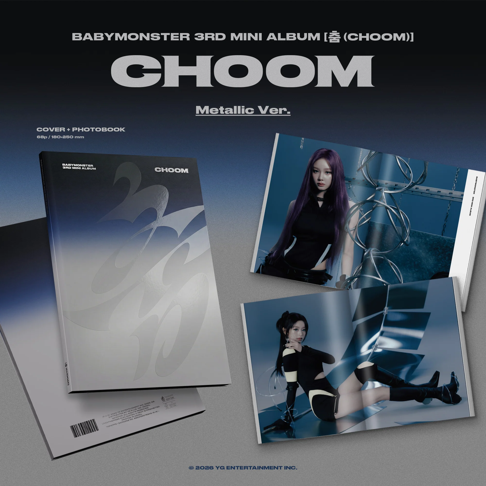 (EUROPE EXCLUSIVE PHOTOCARD) BABYMONSTER - CHOOM - 3rd Mini Album (Metallic Ver.) - Image 2
