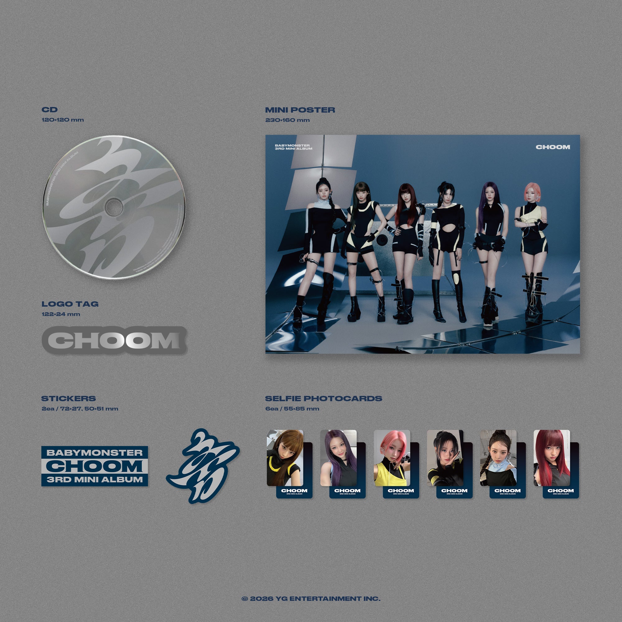 (EUROPE EXCLUSIVE PHOTOCARD) BABYMONSTER - CHOOM - 3rd Mini Album (Metallic Ver.) - Image 3
