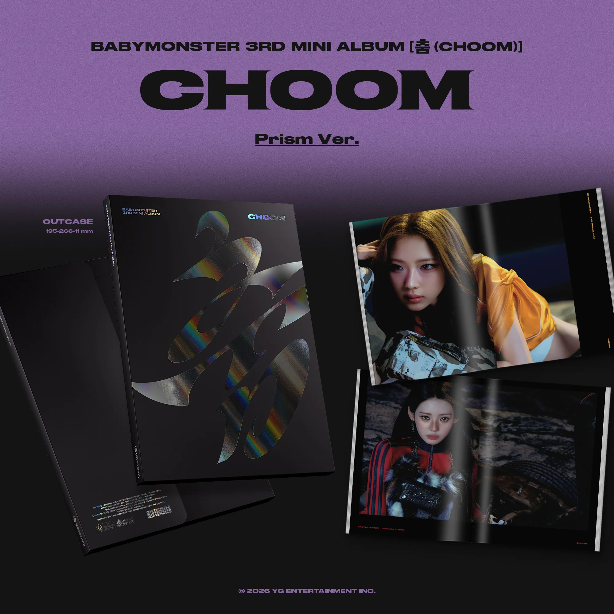 (EUROPE EXCLUSIVE PHOTOCARD) BABYMONSTER - CHOOM - 3rd Mini Album (Prism Ver.) - Image 2