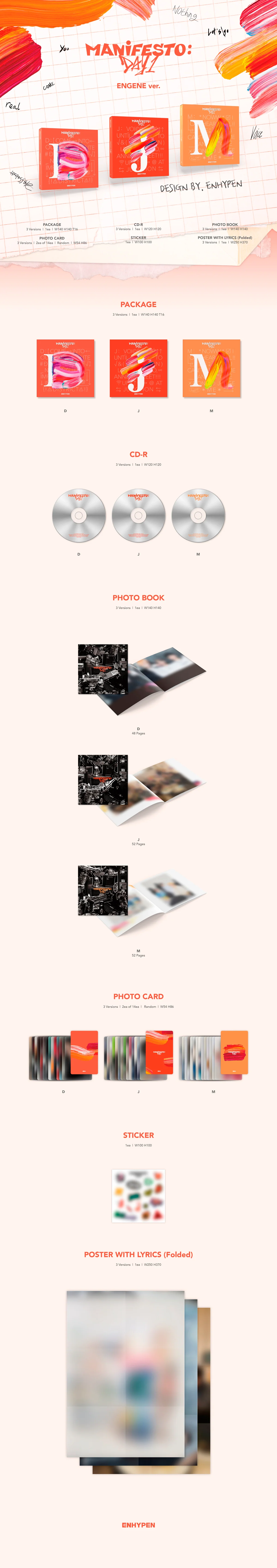 ENHYPEN - MANIFESTO : DAY 1 - Album (ENGENE Ver.) - Image 2