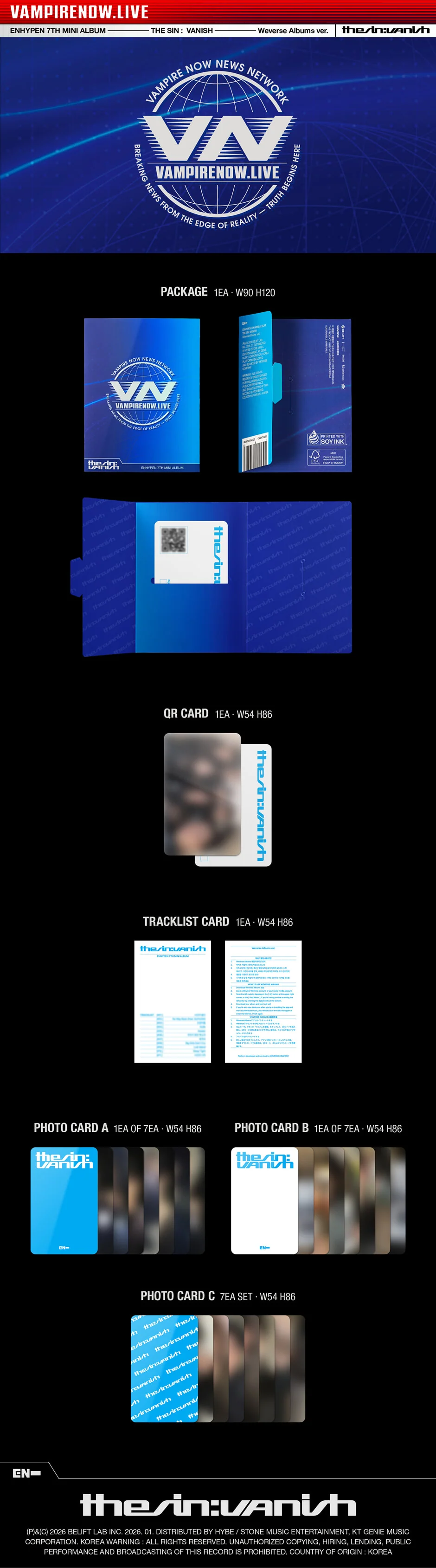 ENHYPEN - THE SIN : VANISH - 7th Mini Album (Weverse Albums Ver.) - Image 2