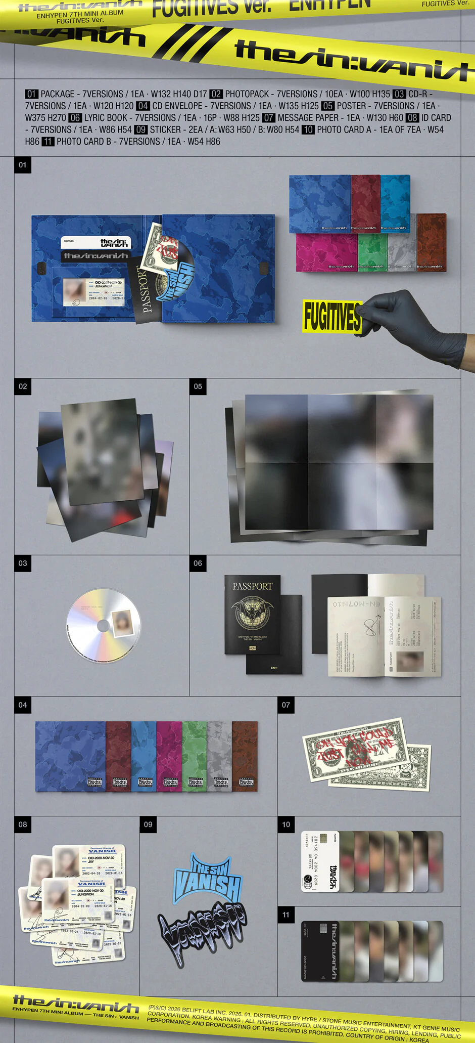 ENHYPEN - THE SIN : VANISH - 7th Mini Album (Fugitives Ver.) - Image 2