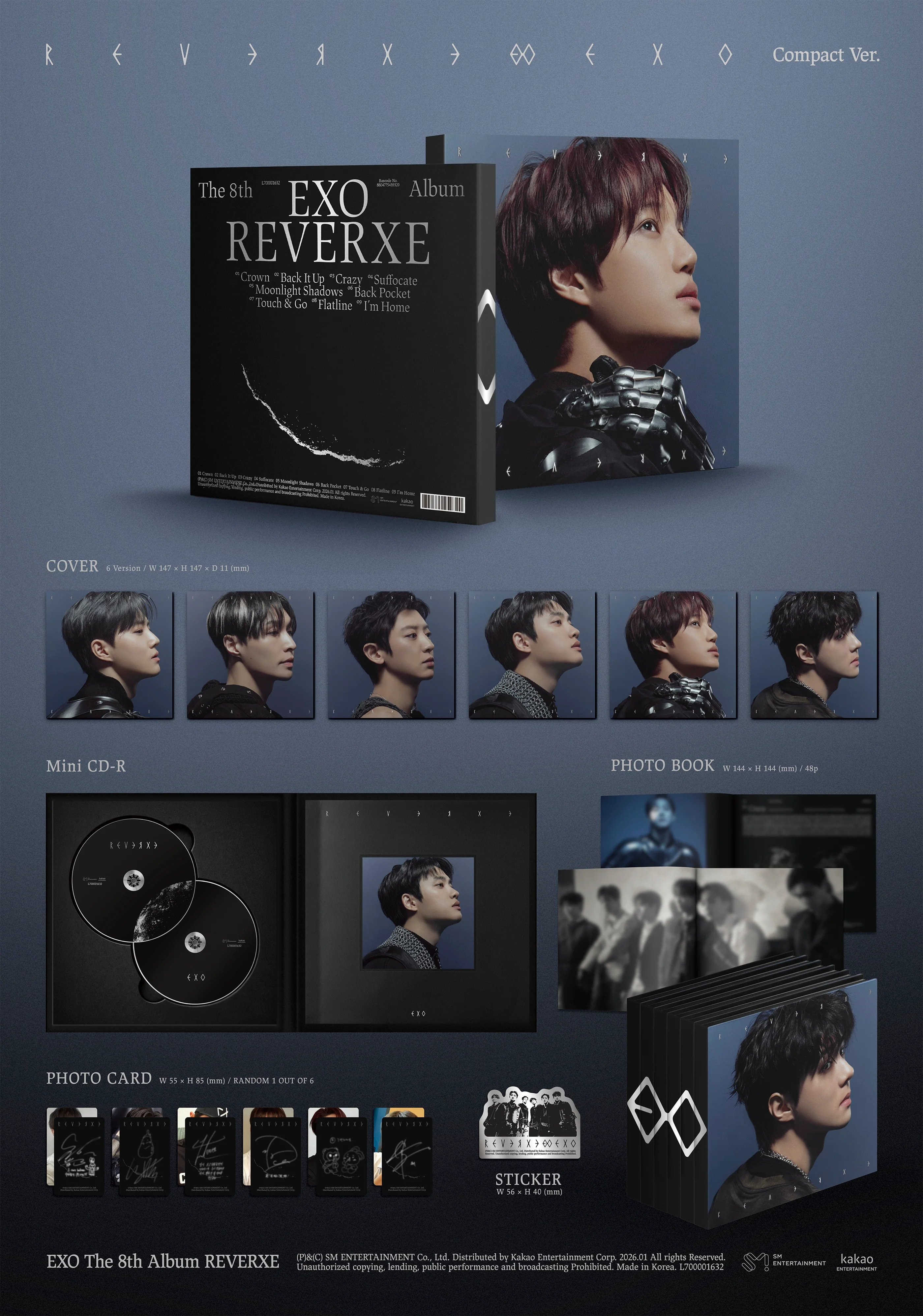 EXO - REVERXE - 8th Mini Album (Compact Ver.) - Image 2