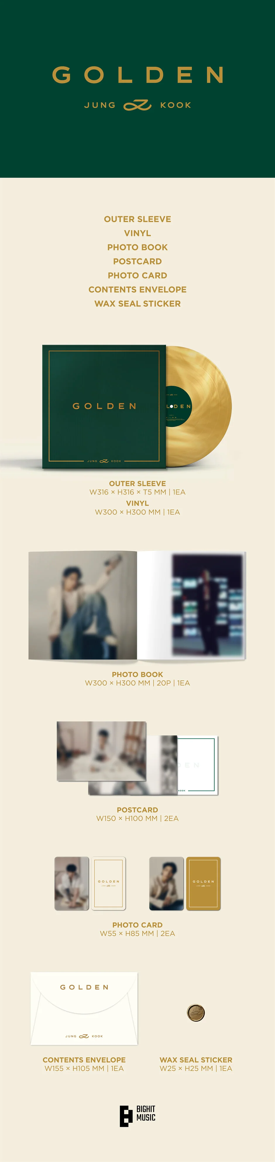 Jung Kook (BTS) - GOLDEN - 1st Solo Album (LP Ver.) - Image 2