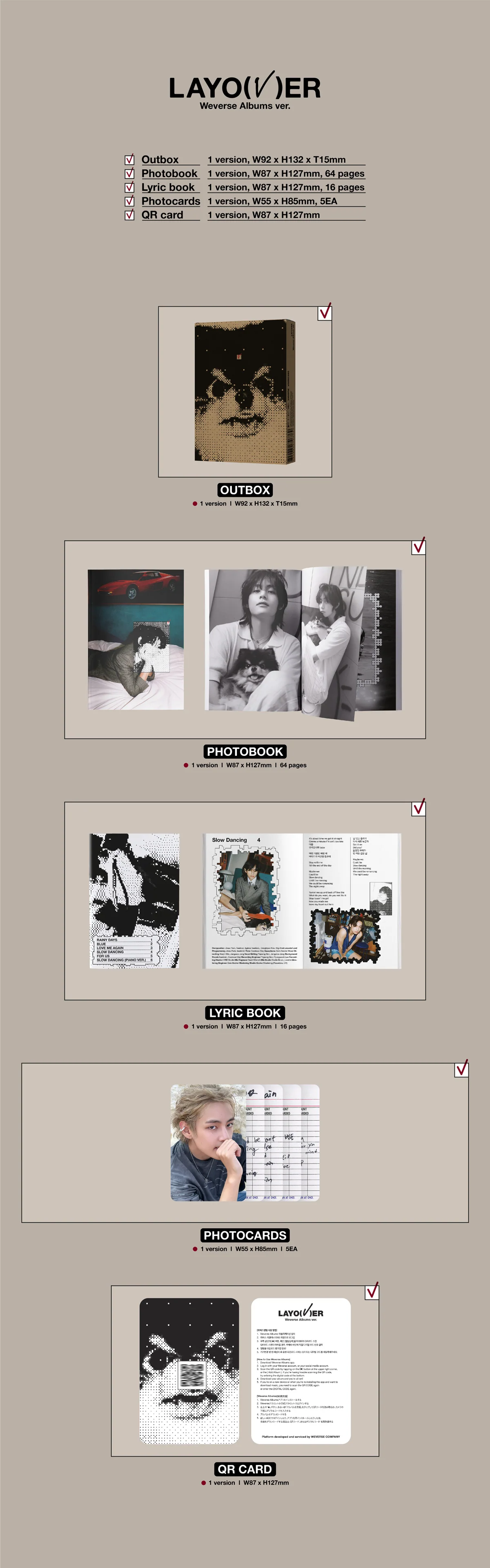 V (BTS) - Layover - Album (Weverse Albums ver.) - Image 2