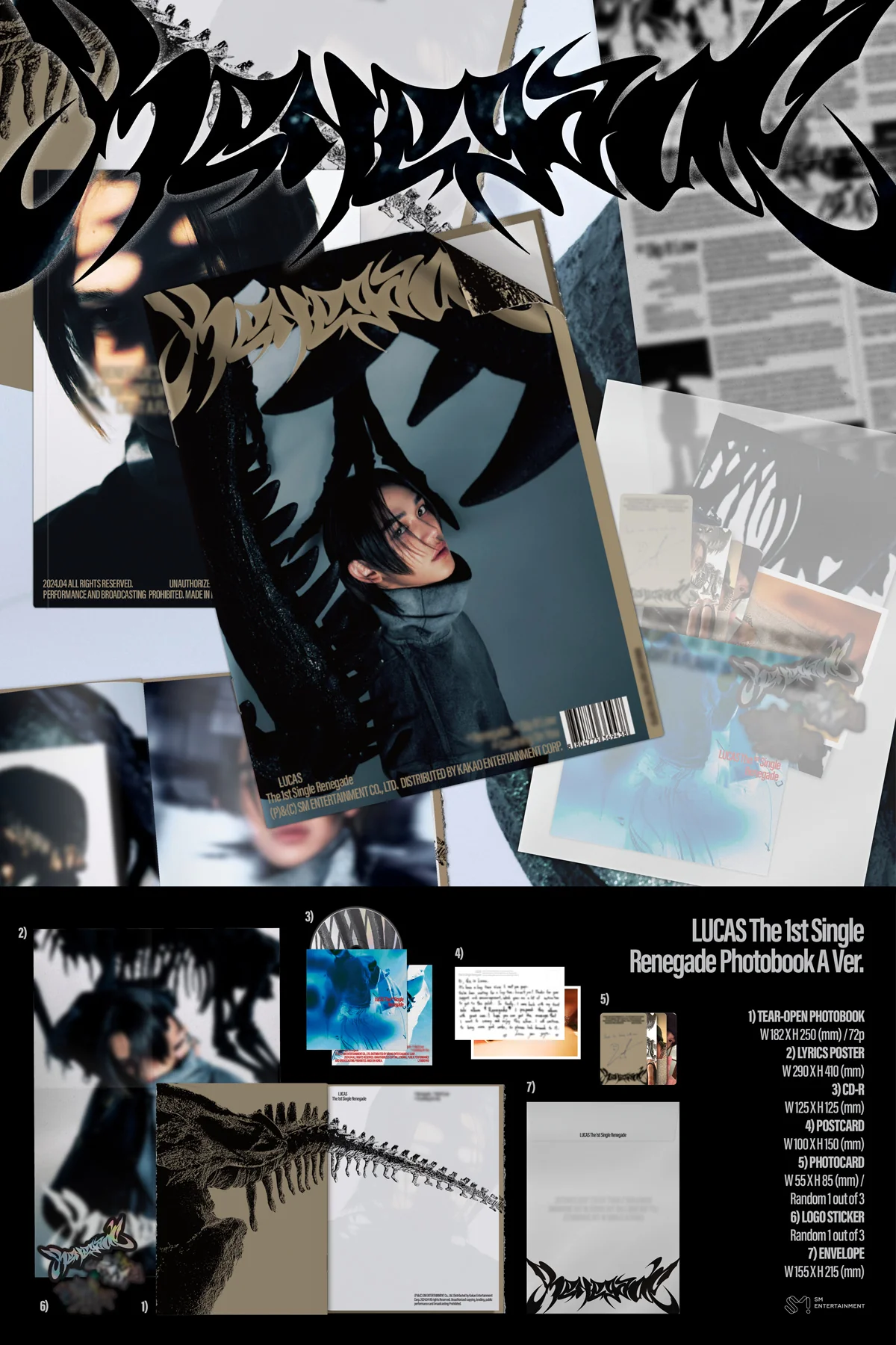 LUCAS - Renegade - 1st Single Album (Photobook Ver.) - Image 2