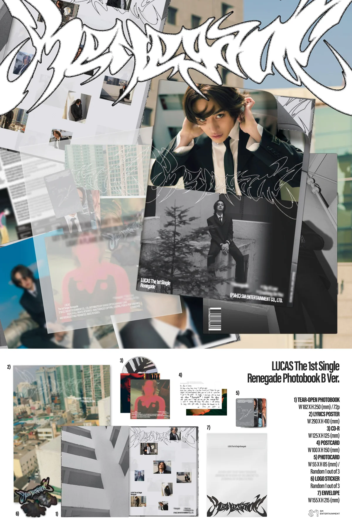 LUCAS - Renegade - 1st Single Album (Photobook Ver.) - Image 3