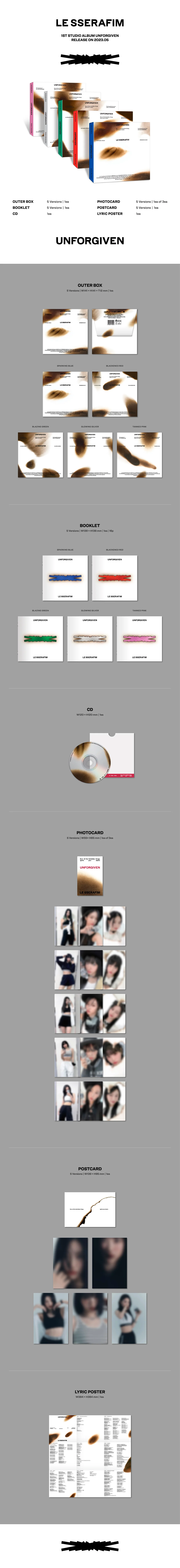 LE SSERAFIM - UNFORGIVEN - 1st Studio Album (Compact Ver.) - Image 2