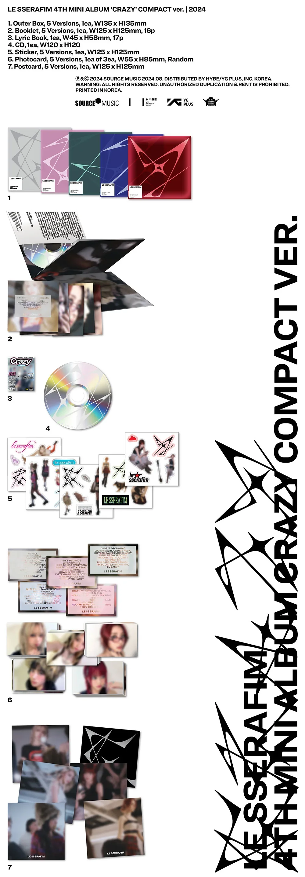 LE SSERAFIM - CRAZY - 4th Mini Album (COMPACT Ver.) - Image 2