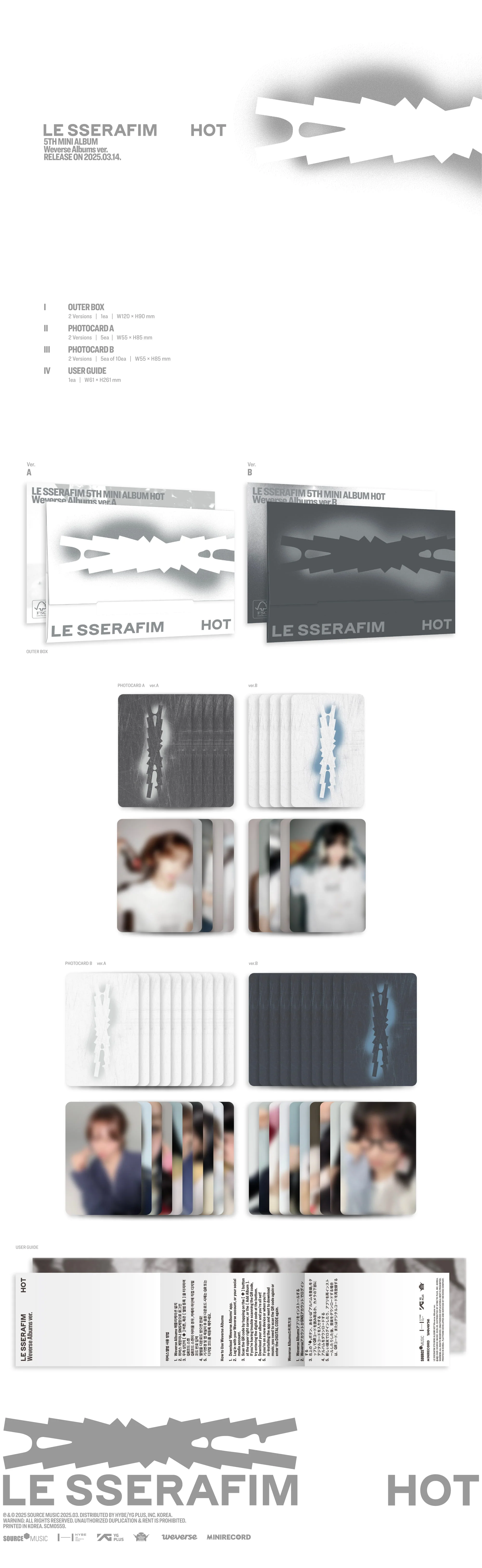 LE SSERAFIM - HOT - 5th Mini Album (WEVERSE ALBUM Ver.) - Image 2