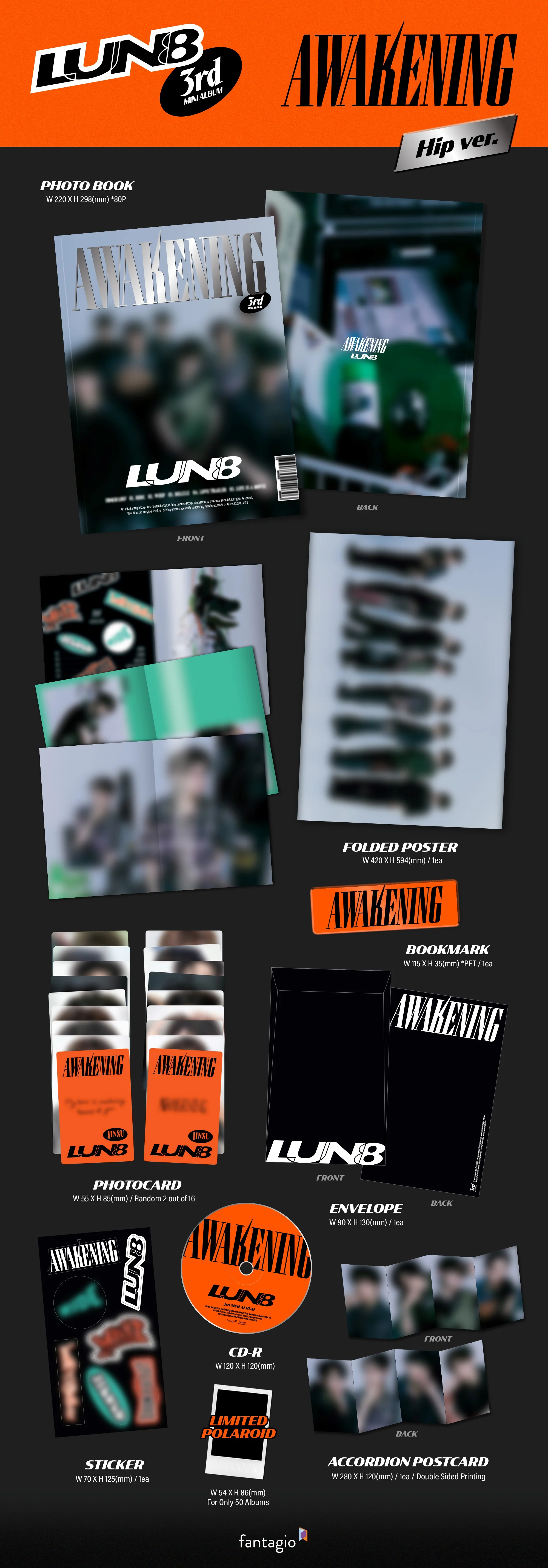 LUN8 - AWAKENING - 3rd Mini Album (Hip Ver.) - Image 2