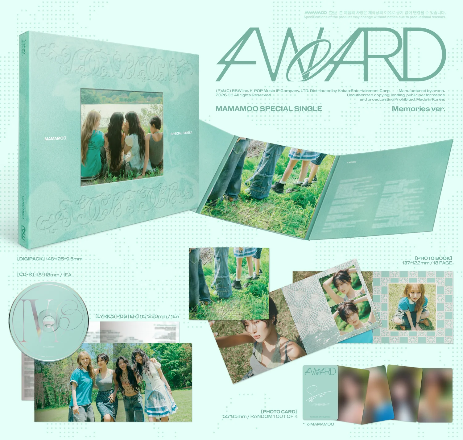 MAMAMOO - 4WARD - Special Single (Memories Ver. / Silence Ver.) - Image 2
