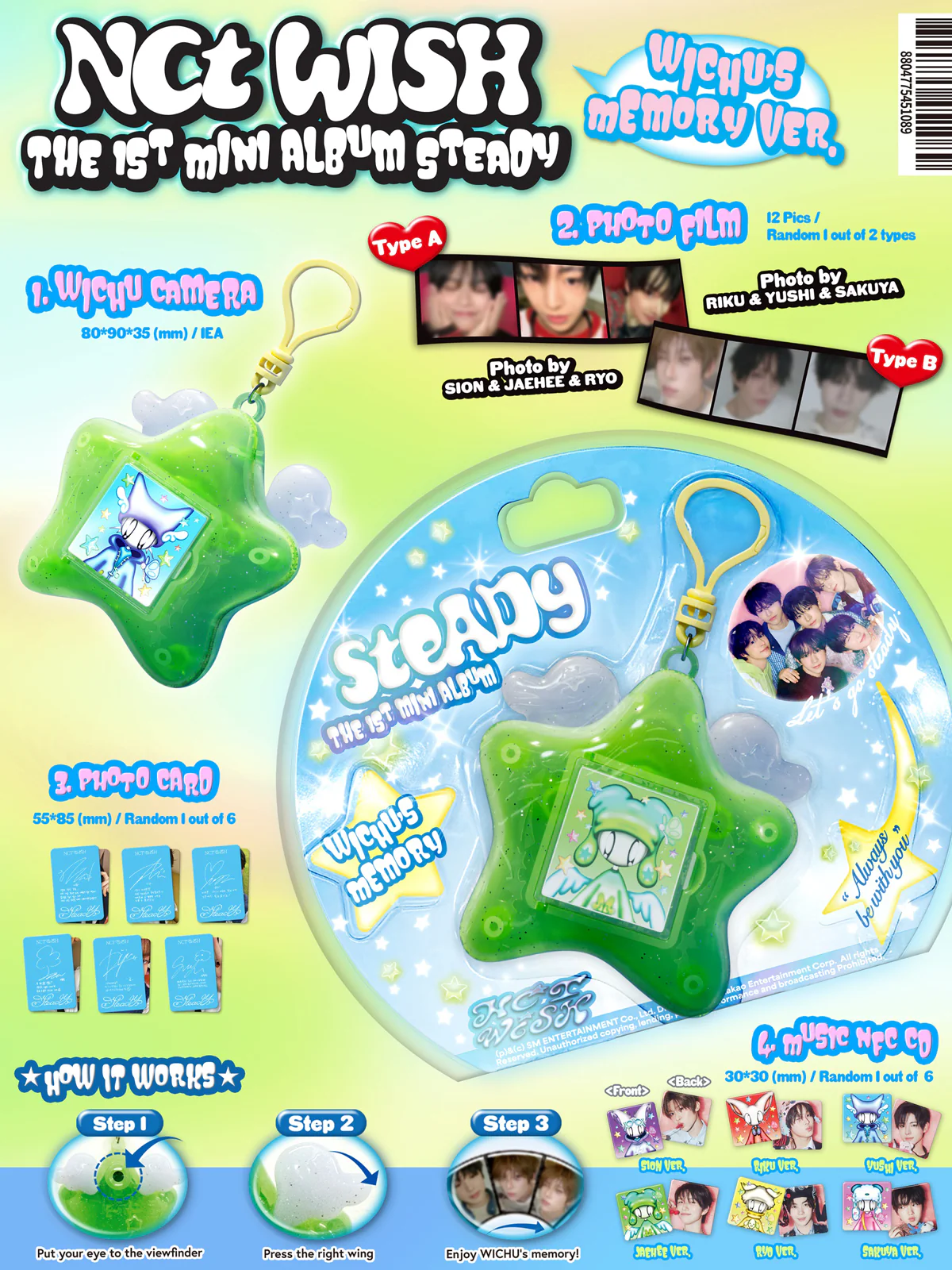 NCT WISH - Steady - 1st Mini Album (Keyring Ver.) - Image 2