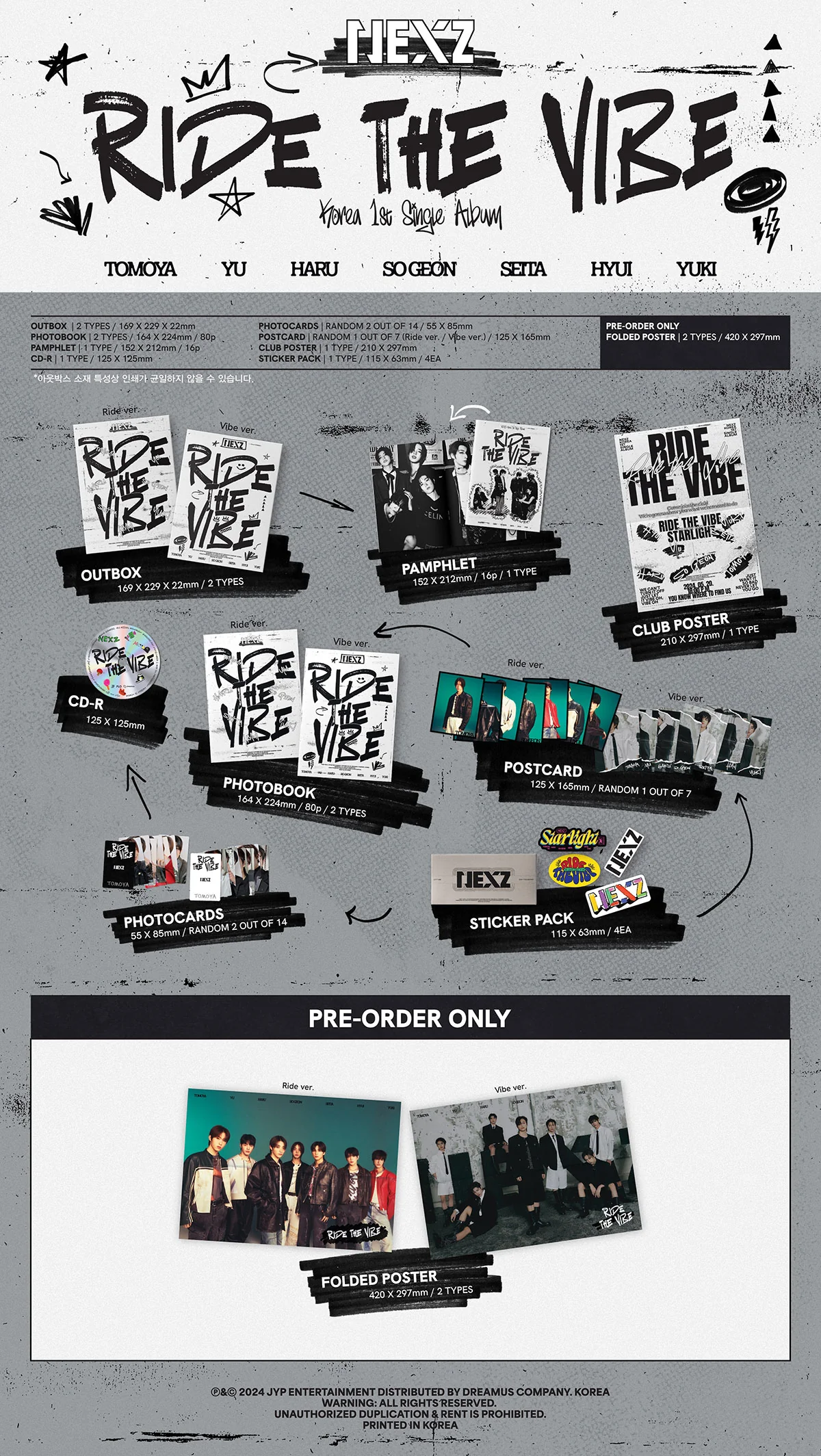 NEXZ - Ride the Vibe - Korea 1st Single Album (Standard Ver.) - Image 2