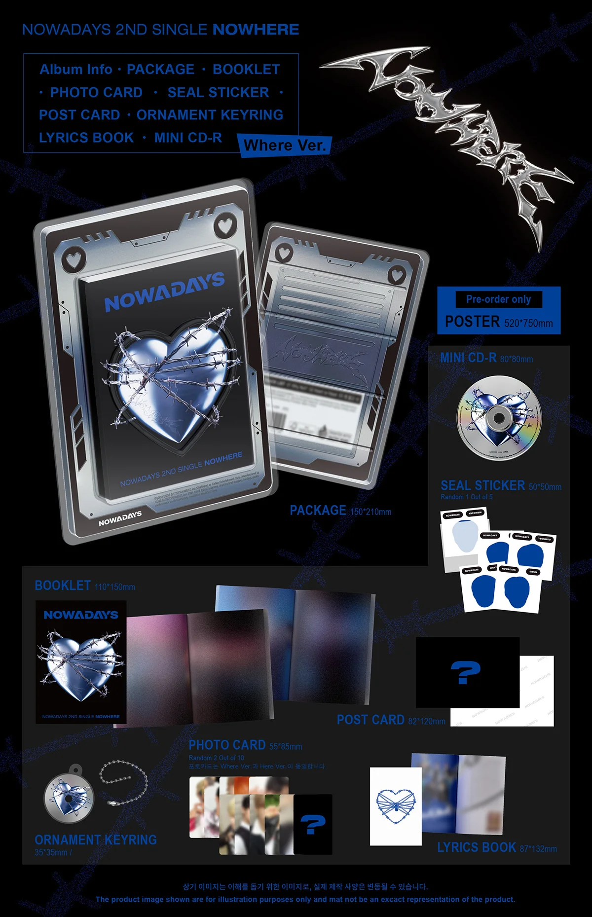 NOWADAYS - NOWHERE - 2nd Single Album (Here Ver. / Where Ver.) - Image 2