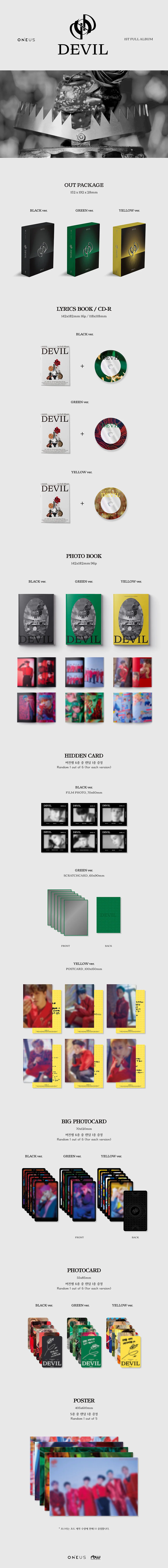 ONEUS - DEVIL - 1st Album (Black Ver.) - Image 2