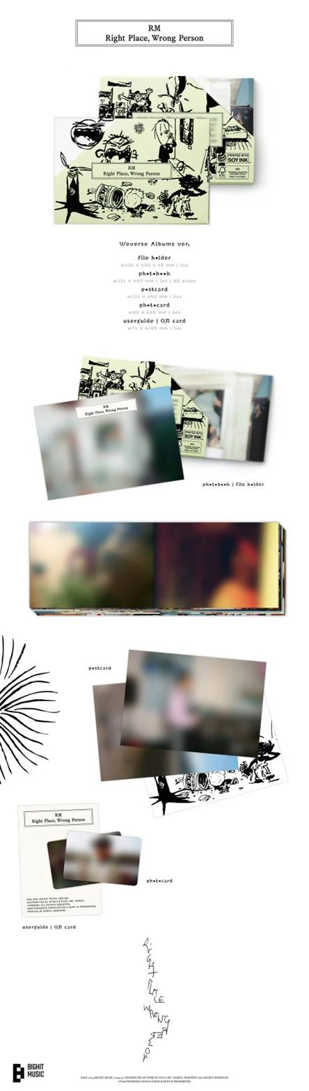 RM (BTS) - Right Place. Wrong Person - 2nd Solo Album (Weverse Albums Ver.) - Image 2