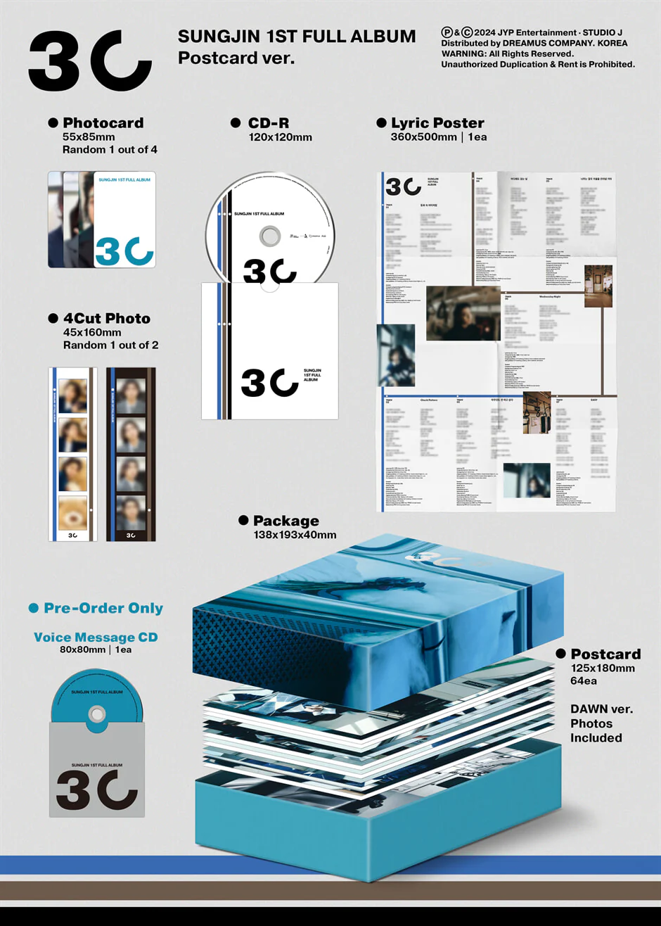 SUNGJIN (DAY6) - 30 - 1st Full Album (Postcard Ver.) - Image 2