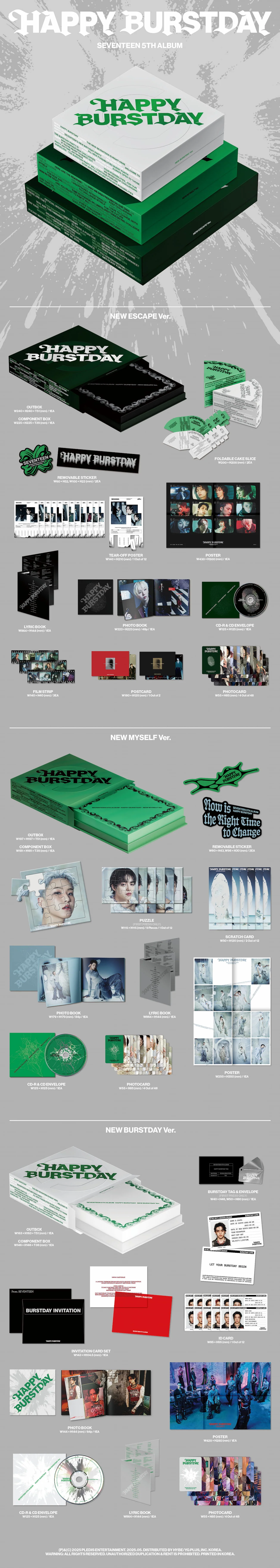SEVENTEEN - HAPPY BURSTDAY - 5th Mini Album (Standard Ver.) - Image 2