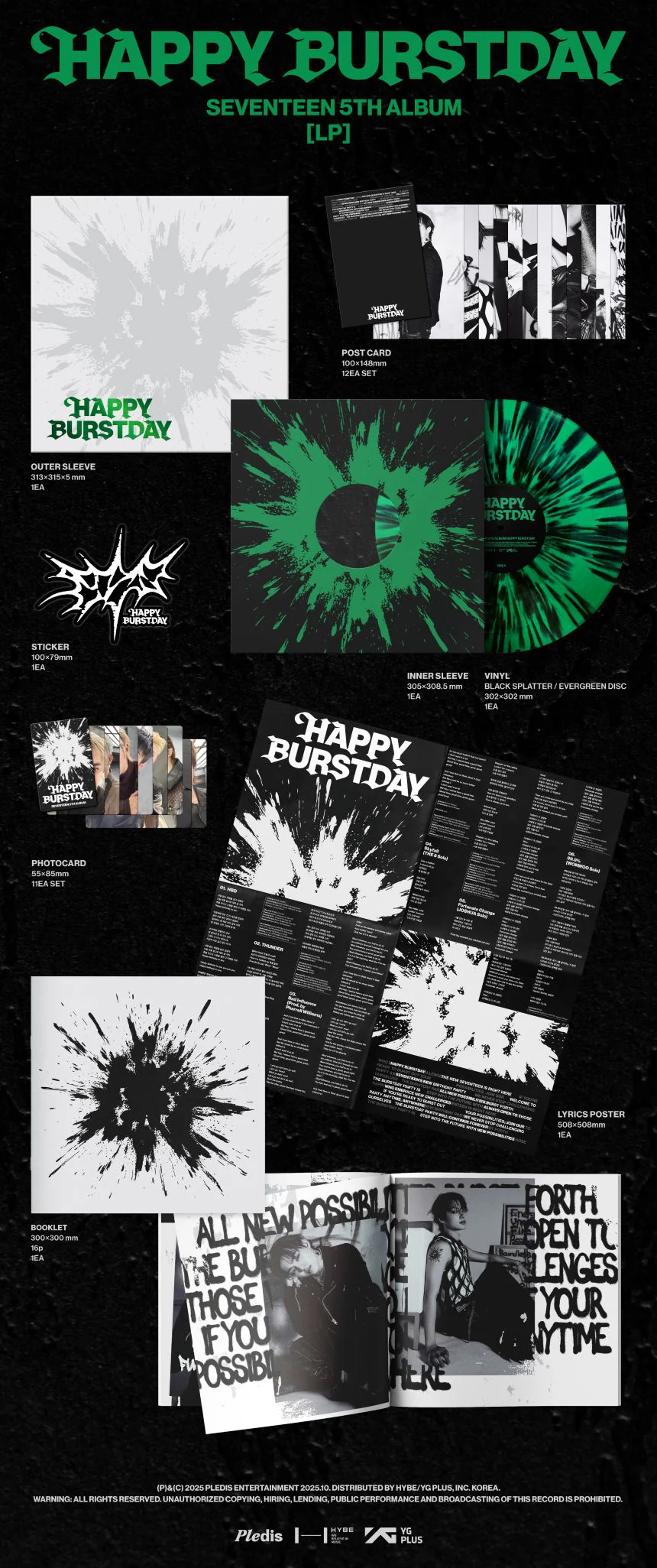 SEVENTEEN - HAPPY BURSTDAY - 5th Mini Album (LP Ver.) - Image 2