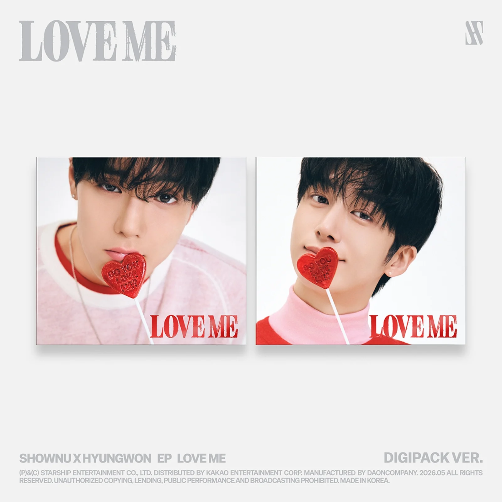 SHOWNU X HYUNGWON (MONSTA X) - LOVE ME - EP Album (Digipack Ver.)