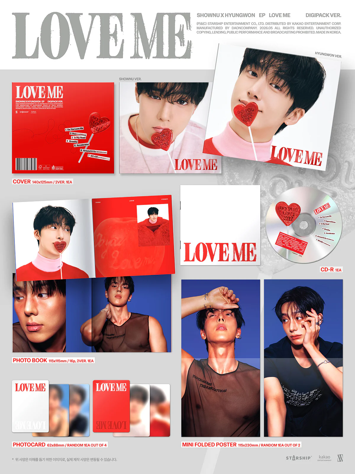 SHOWNU X HYUNGWON (MONSTA X) - LOVE ME - EP Album (Digipack Ver.) - Image 2