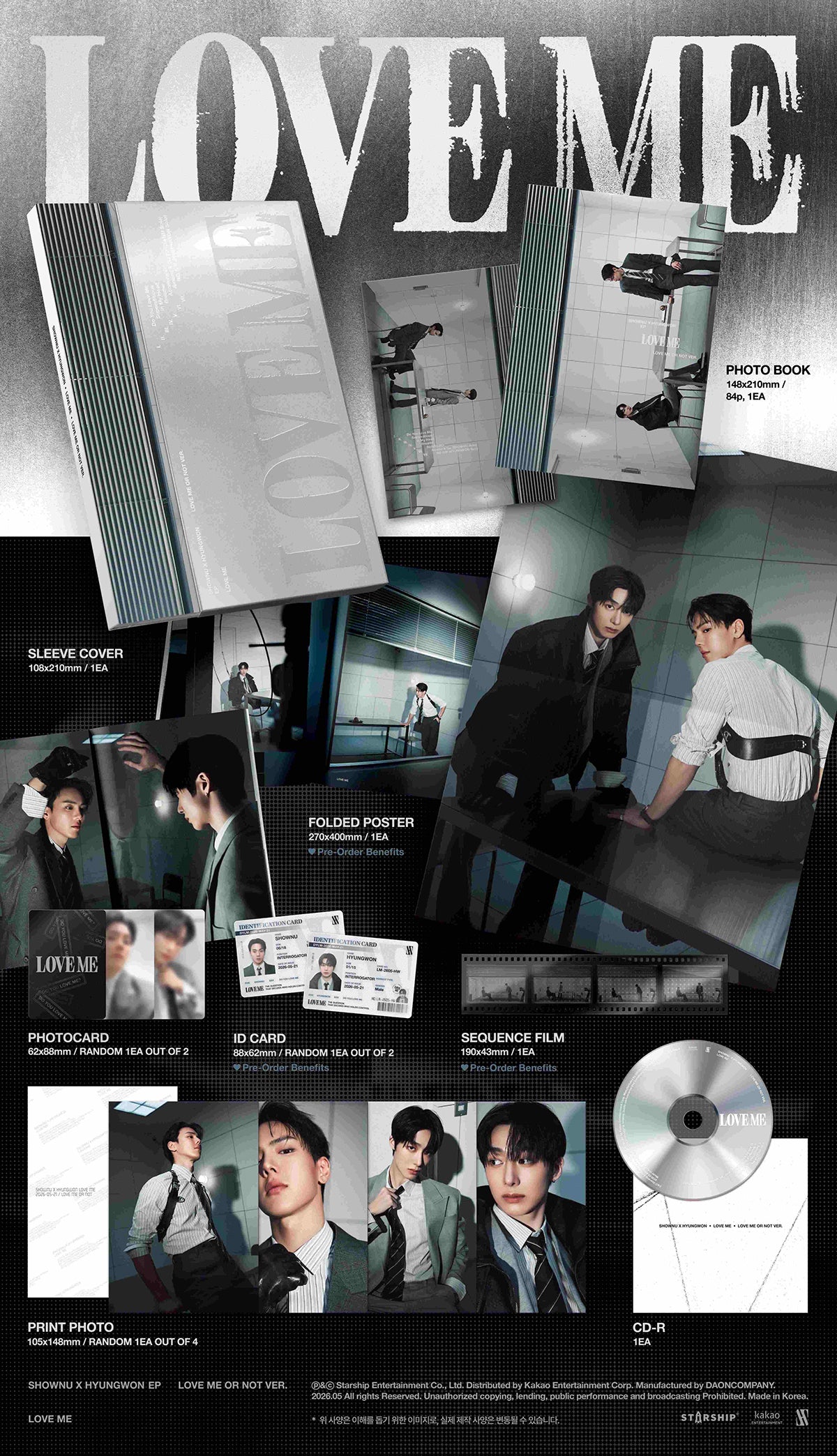 SHOWNU X HYUNGWON (MONSTA X) - LOVE ME - EP Album (LOVE ME OR NOT Ver.) - Image 2