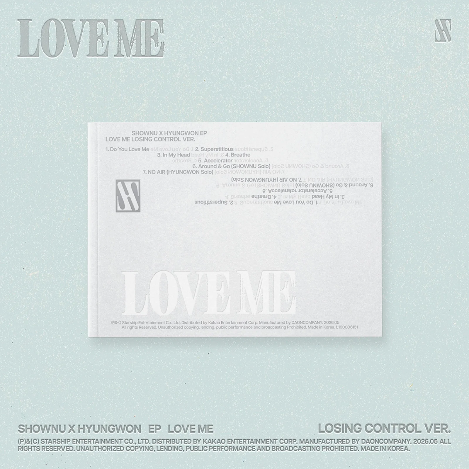 SHOWNU X HYUNGWON (MONSTA X) - LOVE ME - EP Album (LOSING CONTROL Ver.)