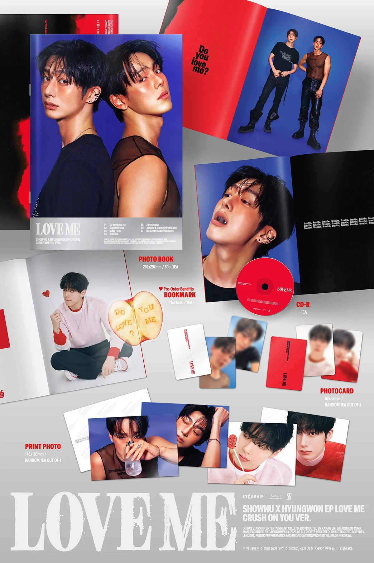 SHOWNU X HYUNGWON (MONSTA X) - LOVE ME - EP Album (CRUSH ON YOU Ver.) - Image 2