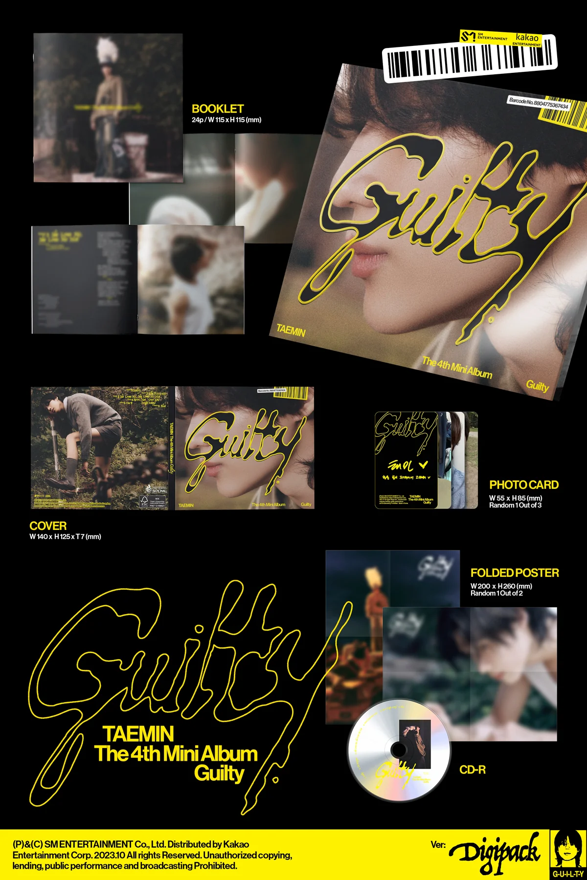 TAEMIN (SHINee) - Guilty - 4th Mini Album (Digipack Ver.) - Image 2