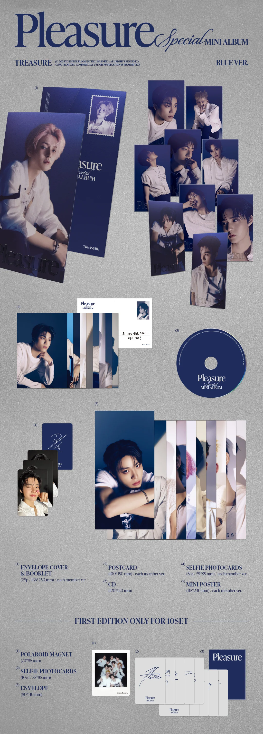 TREASURE - PLEASURE - Special Mini Album (Blue Ver.) - Image 2