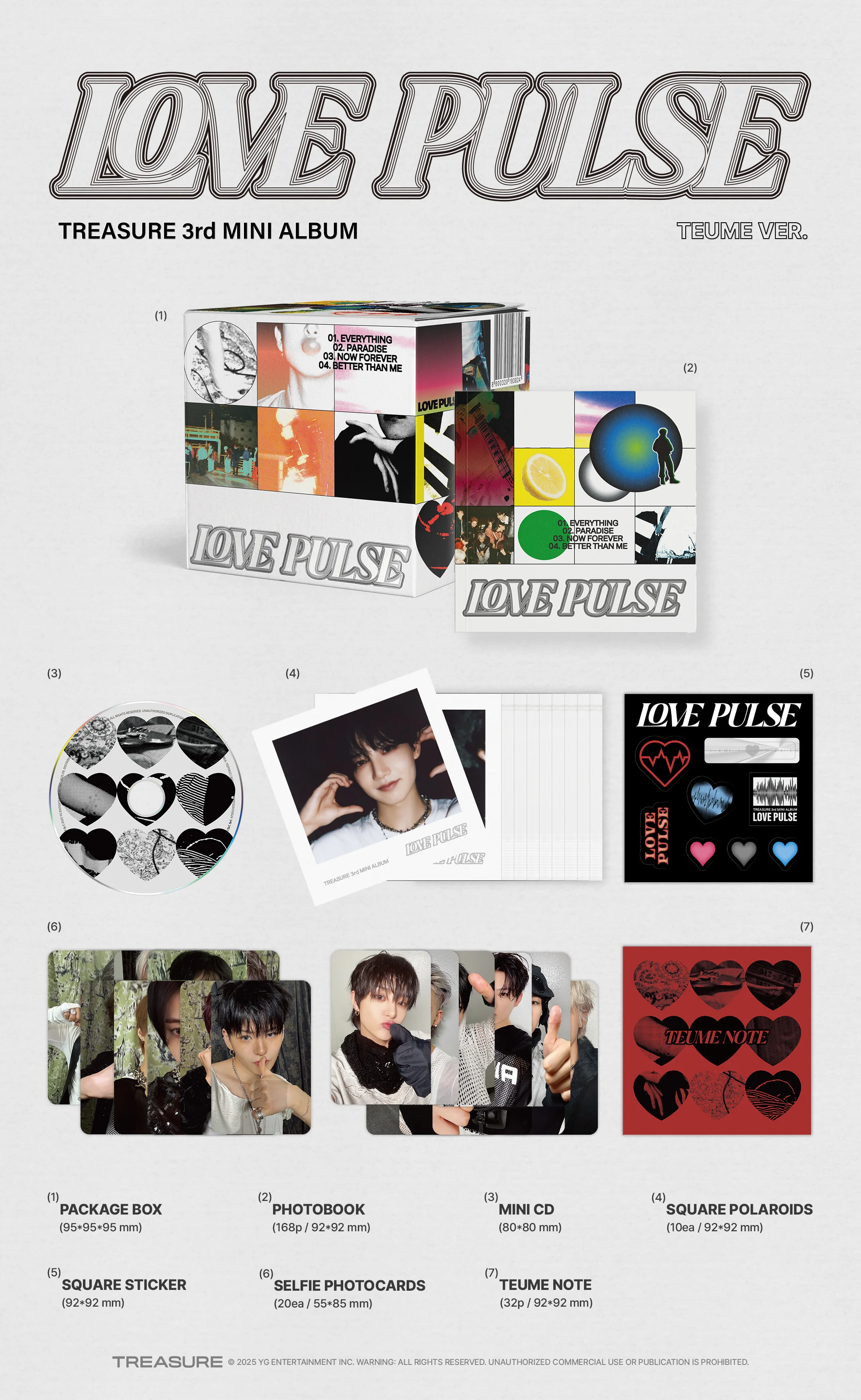 TREASURE - LOVE PULSE - 3rd Mini Album (TEUME Ver.) - Image 2