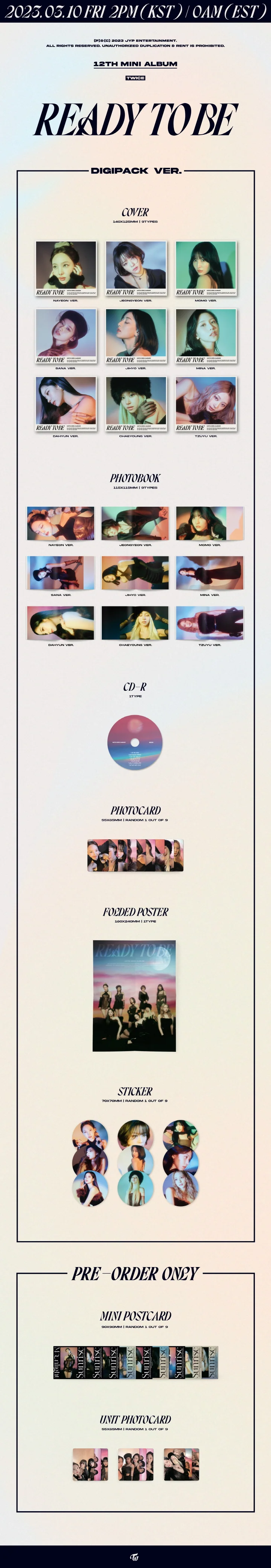 TWICE - READY TO BE - 12th Mini Album (Digipack Ver.) - Image 2