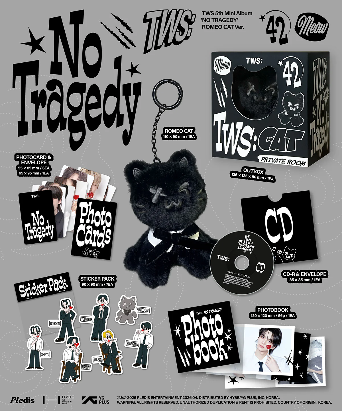 TWS - NO TRAGEDY - 5th Mini Album (ROMEO CAT Ver.) - Image 2