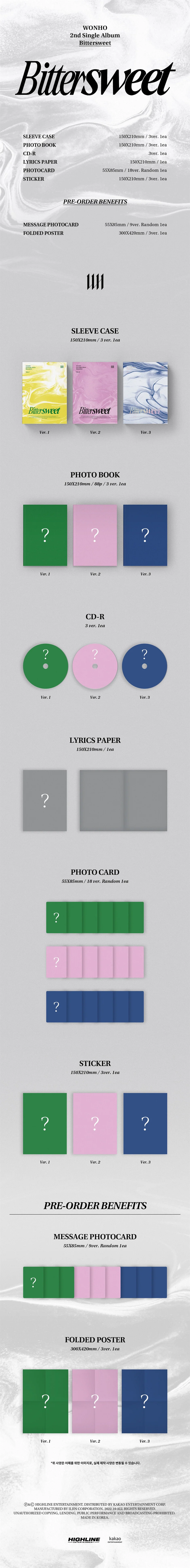 Wonho - Bittersweet - 2nd Single Album - Image 2