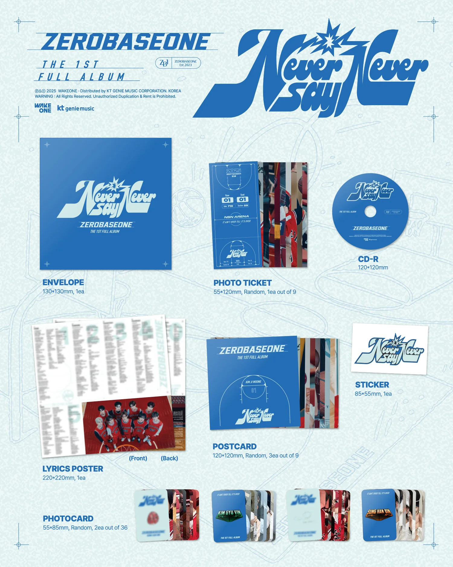 ZEROBASEONE - NEVER SAY NEVER - 1st Full Album (Slam Dunk Ver.) - Image 2