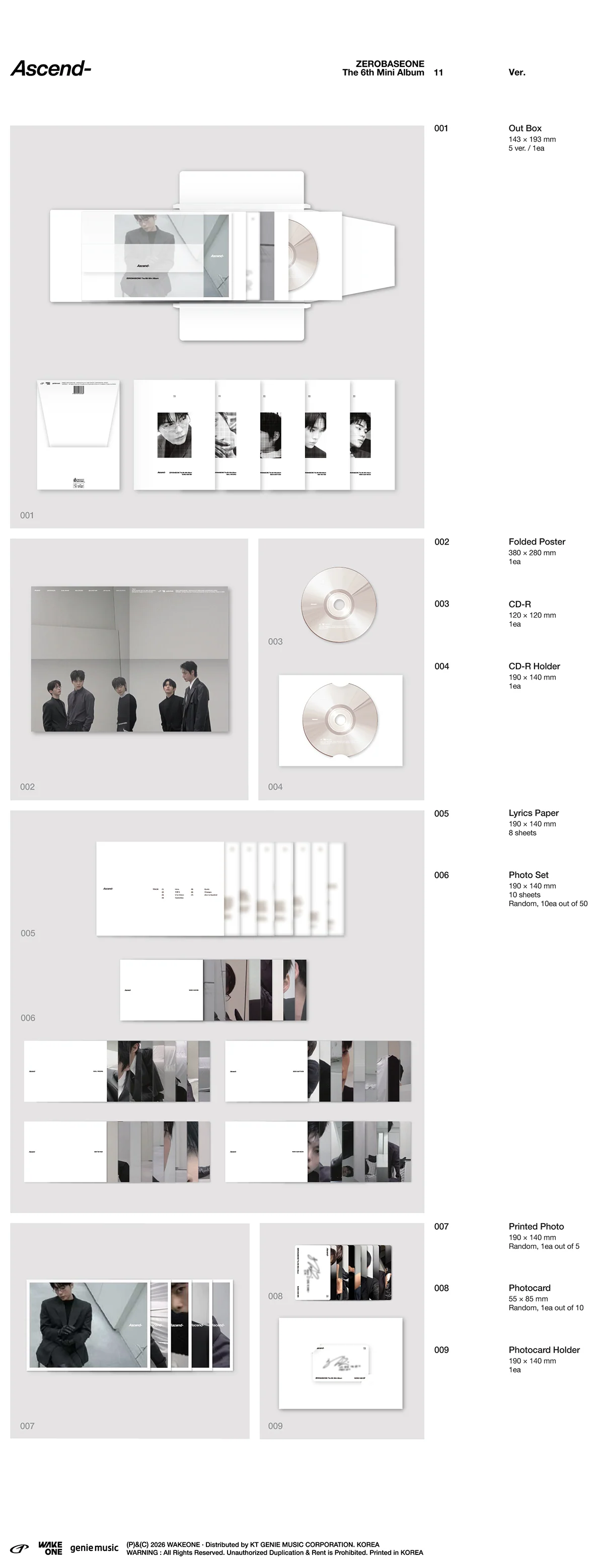 ZEROBASEONE - Ascend- - 6th Mini Album (11 Ver.) - Image 2