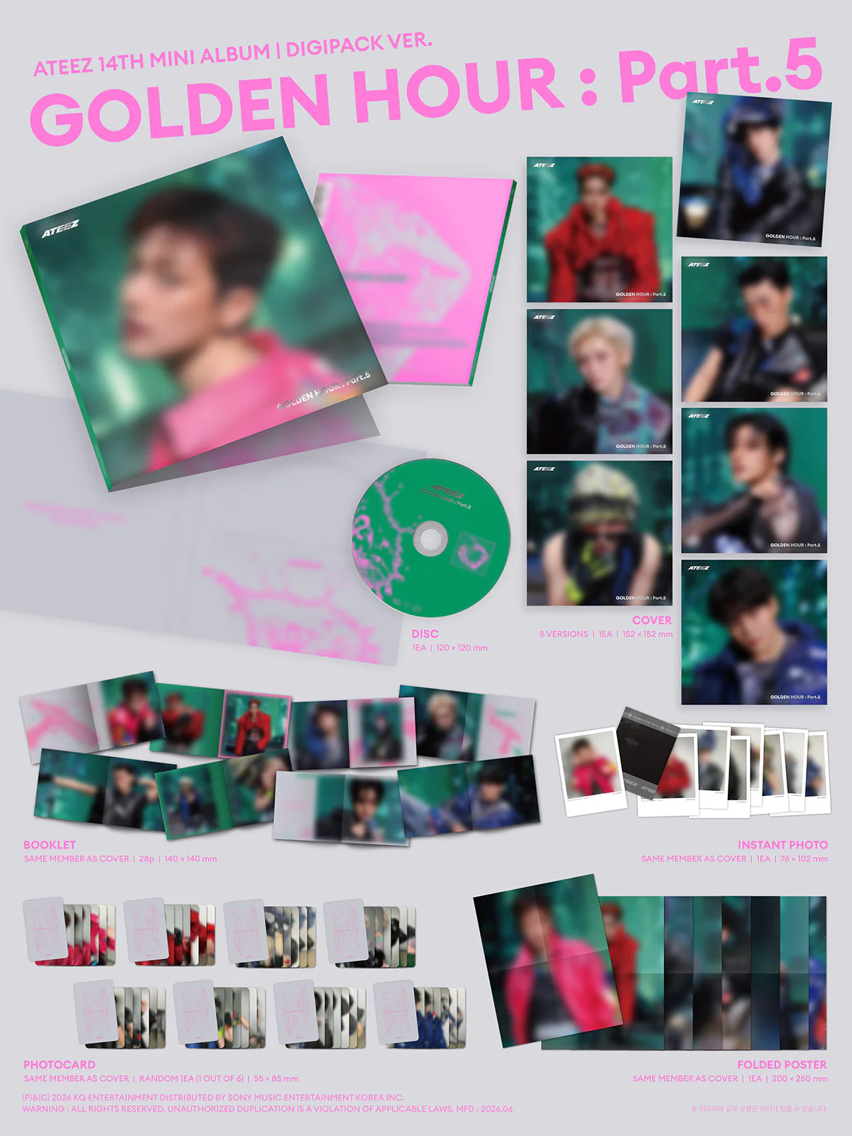 (Pre-Order) ATEEZ - GOLDEN HOUR : Part.5 - Album (Digipack Ver.) - Image 2