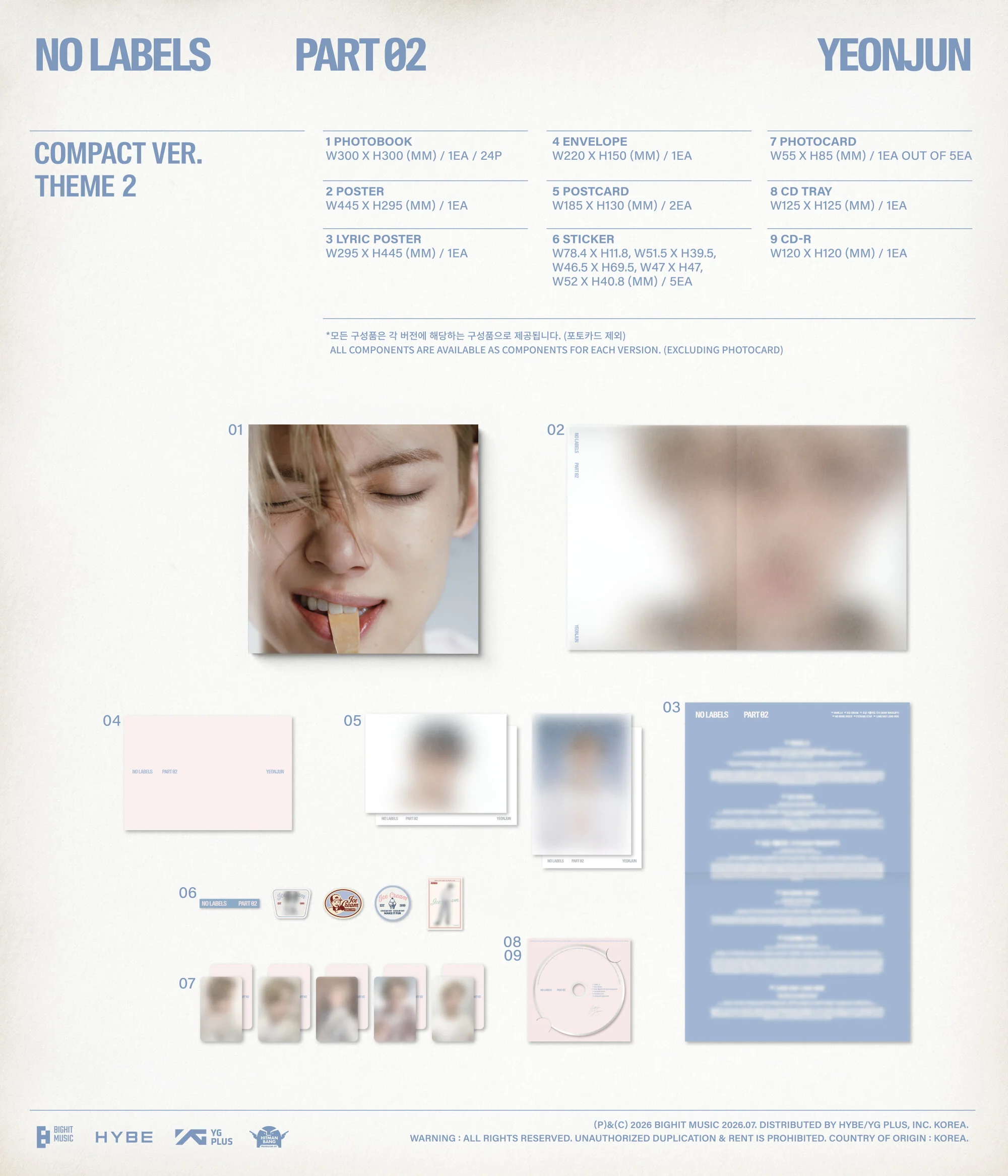 (Pre-Order) YEONJUN (TXT) - NO LABELS : PART 02 - Album (Compact Ver.) - Image 3